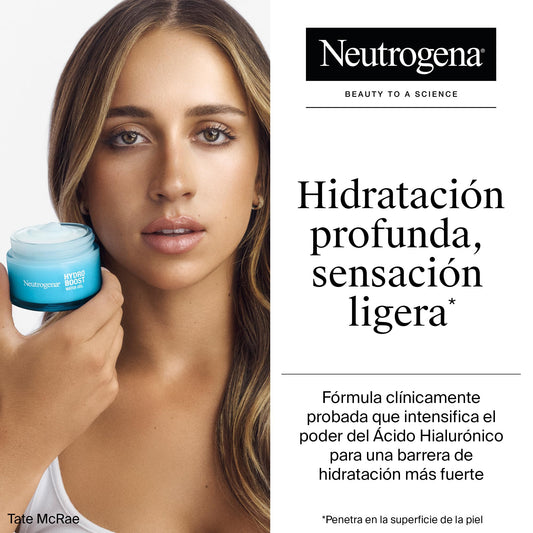 Neutrogena Hydro Boost Gel de agua (50 ml), gel hidratante facial con ácido hialurónico y aminoácidos, 72 horas de hidratación, fórmula no grasa, para piel normal o mixta