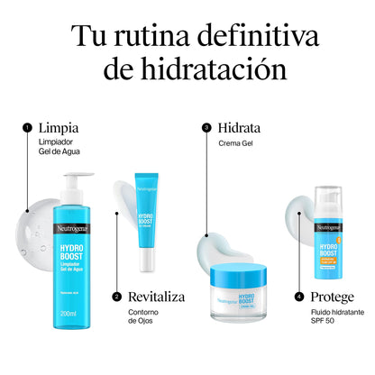 Neutrogena Hydro Boost Crema Gel (50 ml), crema hidratante facial formulada con ácido hialurónico, crema hidratante apta para pieles secas y sensibles, 72h de hidratación