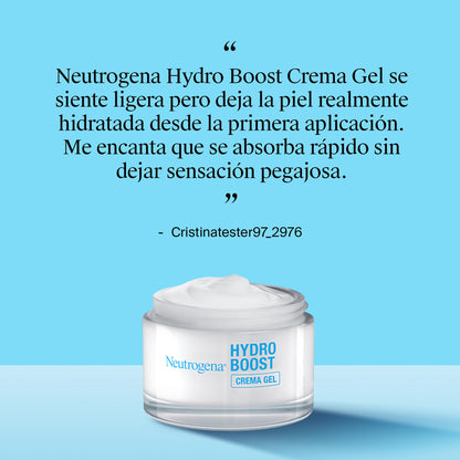 Neutrogena Hydro Boost Crema Gel (50 ml), crema hidratante facial formulada con ácido hialurónico, crema hidratante apta para pieles secas y sensibles, 72h de hidratación
